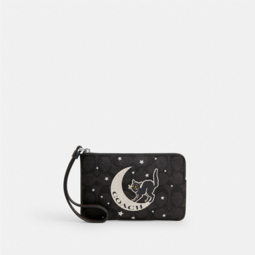 COACH Corner Zip Wristlet In Signature Canvas With Halloween Graphic