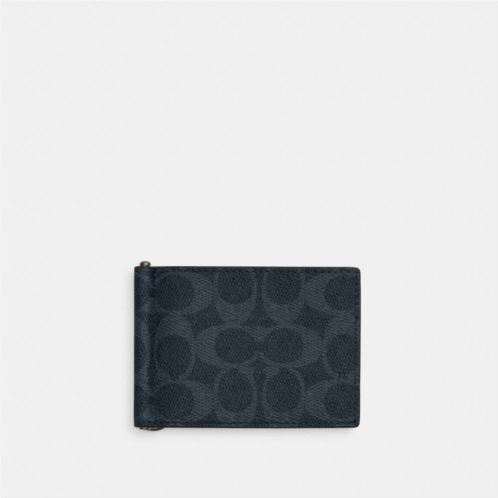 COACH Slim Money Clip Billfold Wallet In Signature Canvas