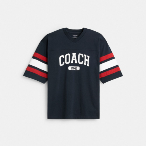 COACH Jersey V Neck T Shirt In Organic Cotton