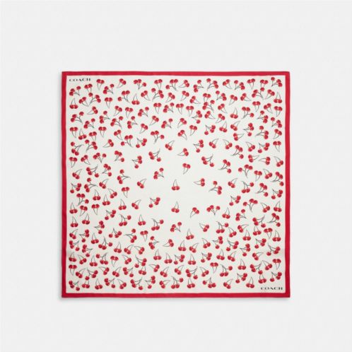 COACH Cherry Swirl Print Silk Square Scarf
