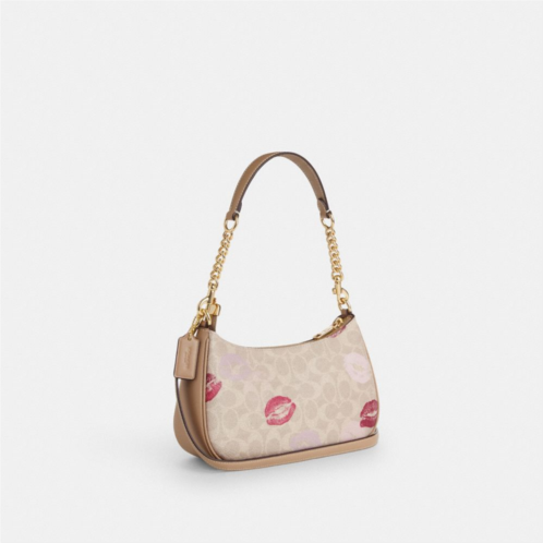 COACH Teri Shoulder Bag In Signature Canvas With Lips Print