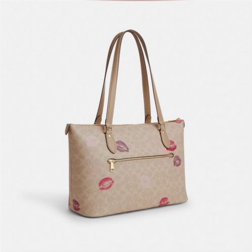 COACH Gallery Tote Bag In Signature Canvas With Lips Print