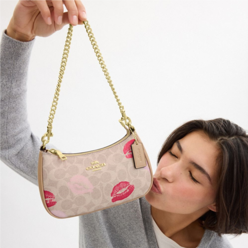 COACH Teri Mini Crossbody Bag In Signature Canvas With Lips Print