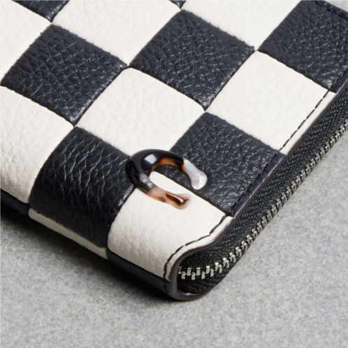 Coach Zip Around Wallet In Checkerboard Upcrafted Leather