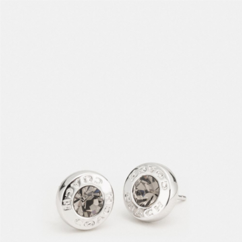 COACH Open Circle Stone Stud Earrings