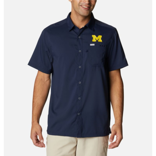 Columbia Mens Collegiate PFG Slack Tide Camp Shirt - Michigan