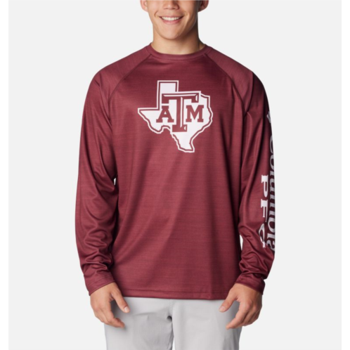 Columbia Mens Collegiate PFG Terminal Tackle Heather Long Sleeve Shirt - Texas A&M