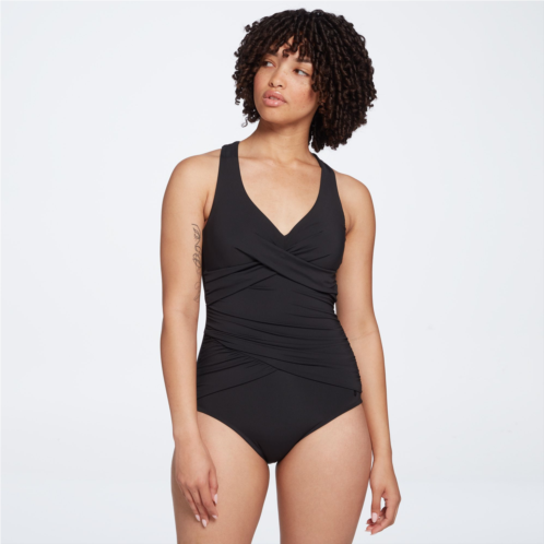 CALIA Womens Sculpt Wrapped One Piece Swimsuit