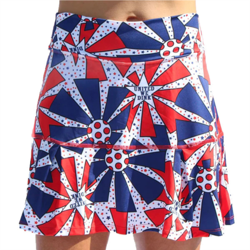 Pickleball Bella Womens United We Dink D-Pleat Skort