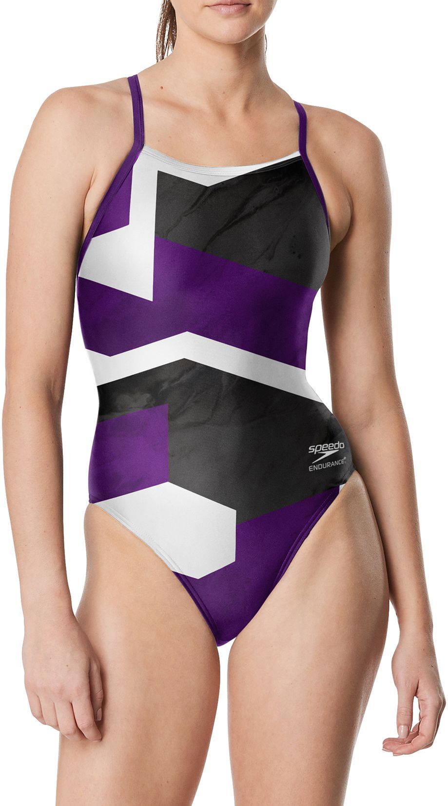 Speedo Womens Glimmer Flyback One-Piece Swimsuit