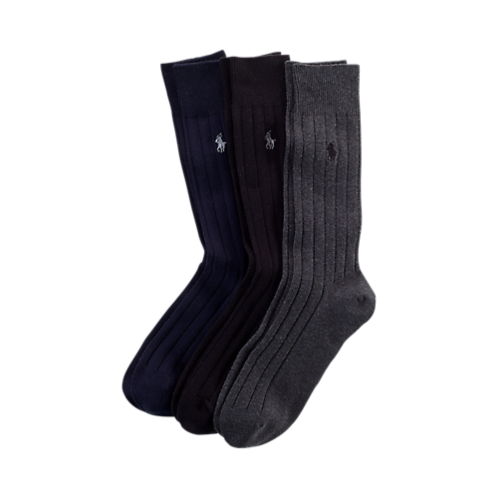 Polo Ralph Lauren Ribbed Cotton-Blend Trouser Sock 3-Pack