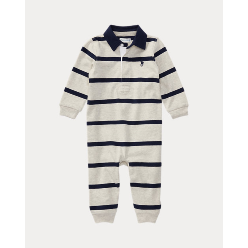 Baby Boy Striped Cotton Jersey Rugby Coverall