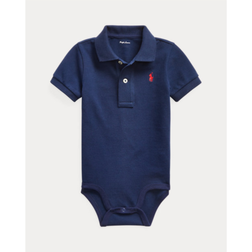 Baby Cotton Mesh Polo Bodysuit