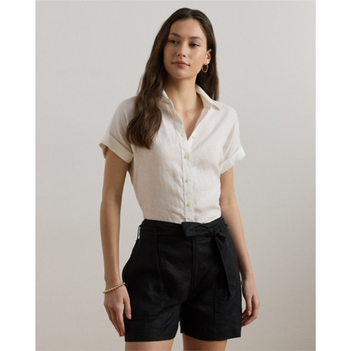 Lauren Petite Relaxed Fit Linen Short-Sleeve Shirt