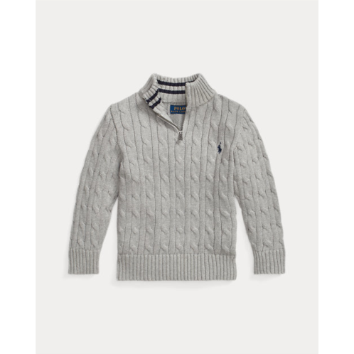 Polo Ralph Lauren Cable-Knit Cotton Quarter-Zip Sweater