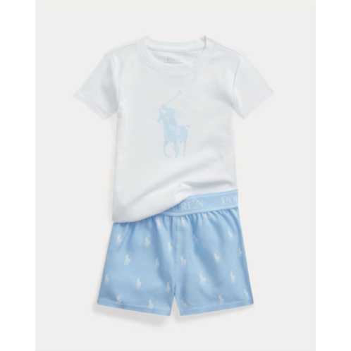 Polo Ralph Lauren Cotton Tee & Flannel Short Sleep Set