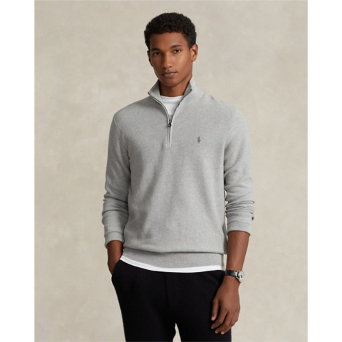 Polo Ralph Lauren Mesh-Knit Cotton Quarter-Zip Sweater