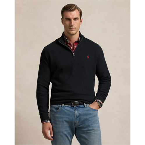 Polo Ralph Lauren Mesh-Knit Cotton Quarter-Zip Sweater