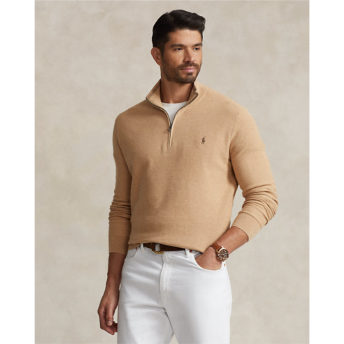 Polo Ralph Lauren Mesh-Knit Cotton Quarter-Zip Sweater