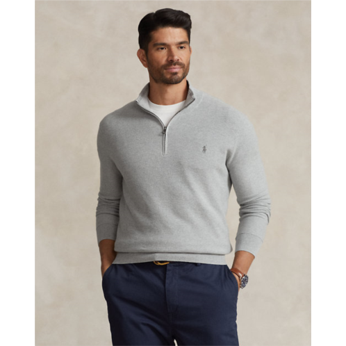 Polo Ralph Lauren Mesh-Knit Cotton Quarter-Zip Sweater