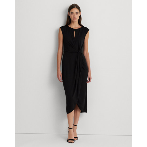 Lauren Petite Stretch Jersey Tie-Front Dress