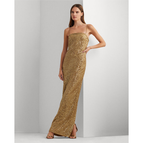 Lauren Geo-Motif Sequined Gown