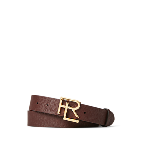 Purple Label RL-Buckle Pebbled Calfskin Belt