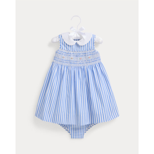 Polo Ralph Lauren Striped Smocked Cotton Poplin Dress