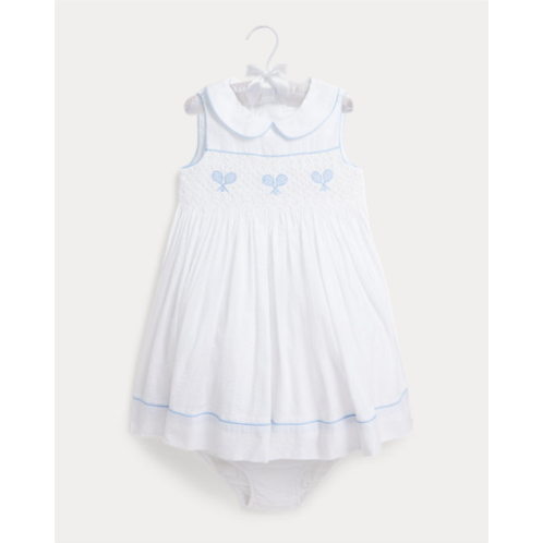 Polo Ralph Lauren Hand-Smocked Seersucker Dress & Bloomer