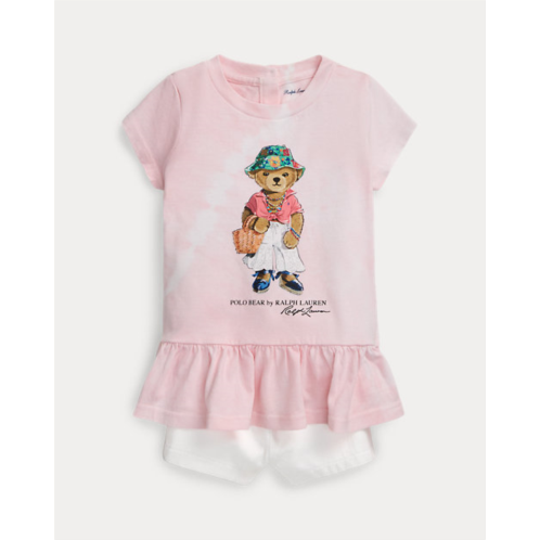 Polo Ralph Lauren Tie-Dye Polo Bear Tee & Chino Short Set