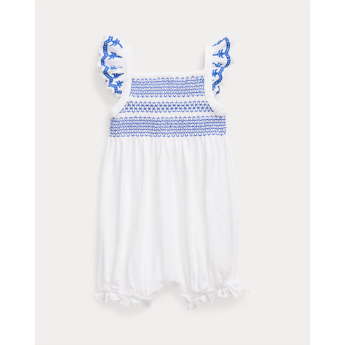 Polo Ralph Lauren Smocked Eyelet Cotton Bubble Shortall