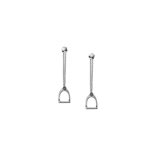 Polo Ralph Lauren Sterling Silver Stirrup Chain Earrings