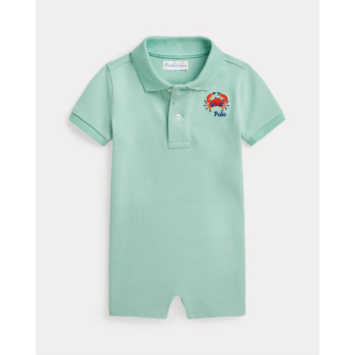 Polo Ralph Lauren Crab-Embroidered Cotton Polo Shortall