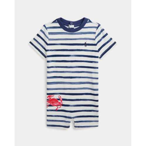 Polo Ralph Lauren Striped Crab-Print Cotton Shortall