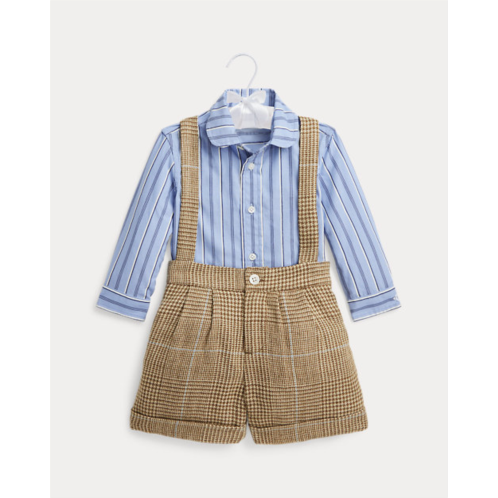 Polo Ralph Lauren Cotton Shirt & Tweed Overall Set