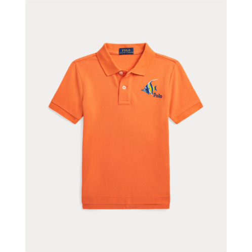 Polo Ralph Lauren Fish-Embroidered Cotton Mesh Polo Shirt