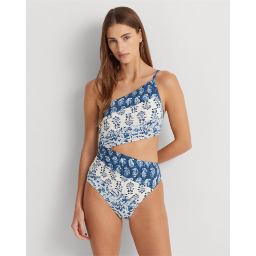 Polo Ralph Lauren Print Cutout One-Shoulder One-Piece