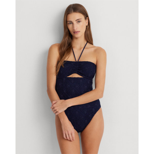 Polo Ralph Lauren Crocheted Cutout Bandeau One-Piece