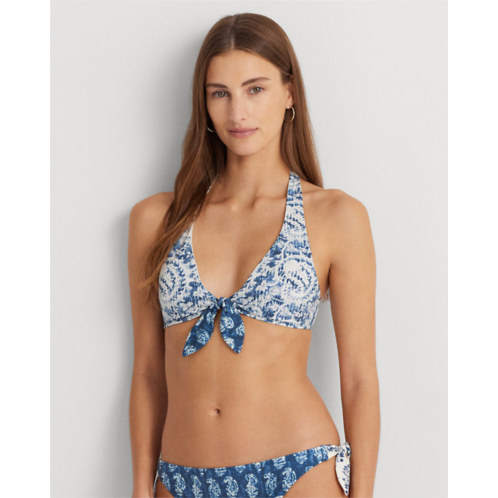 Polo Ralph Lauren Print Tie-Front Halter Bikini Top