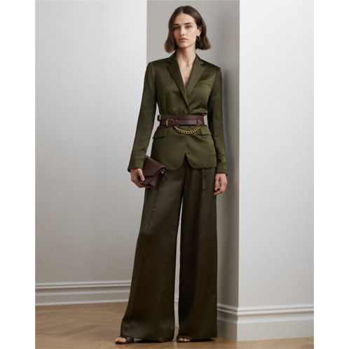 Polo Ralph Lauren Pleated Satin Charmeuse Wide-Leg Pant