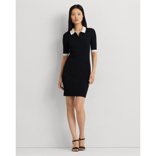 Polo Ralph Lauren Two-Tone Rib-Knit Polo Sweater Dress