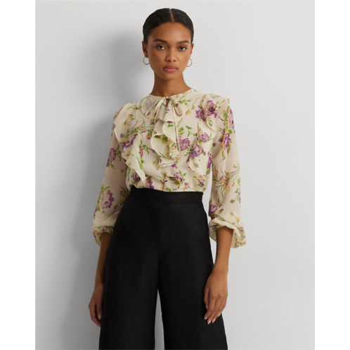 Polo Ralph Lauren Floral Ruffle-Trim Georgette Blouse