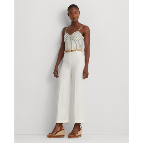 Polo Ralph Lauren Linen-Blend Twill Wide-Leg Cropped Pant