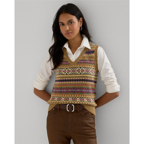 Lauren Fair Isle Cotton-Linen Sweater Vest