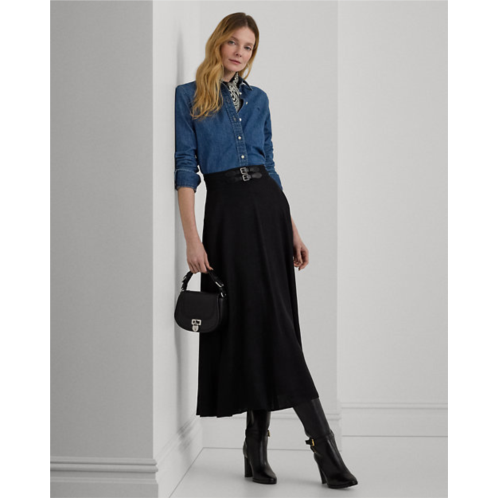 Polo Ralph Lauren Buckle-Trim Twill Midi Skirt