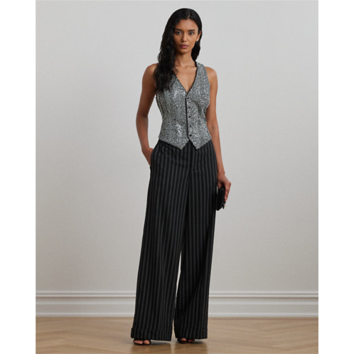 Polo Ralph Lauren Striped Wool-Blend Twill Wide-Leg Pant