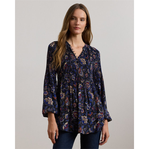 Lauren Floral Pleated Georgette Blouse