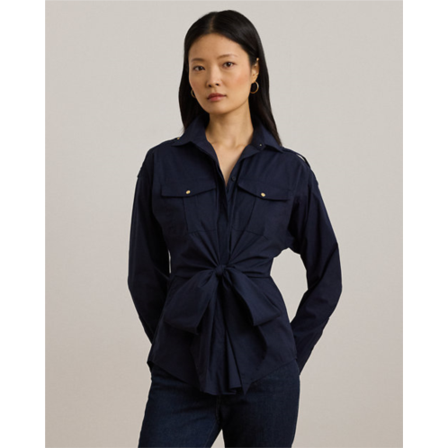 Lauren Tie-Front Cotton-Blend Shirt