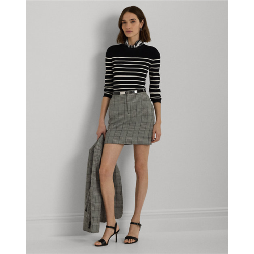 Polo Ralph Lauren Glen Plaid Tweed Pencil Miniskirt