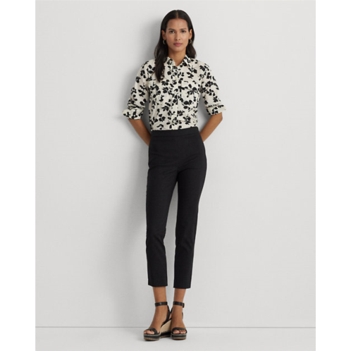 Lauren Petite High-Rise Cotton-Blend Cropped Pant